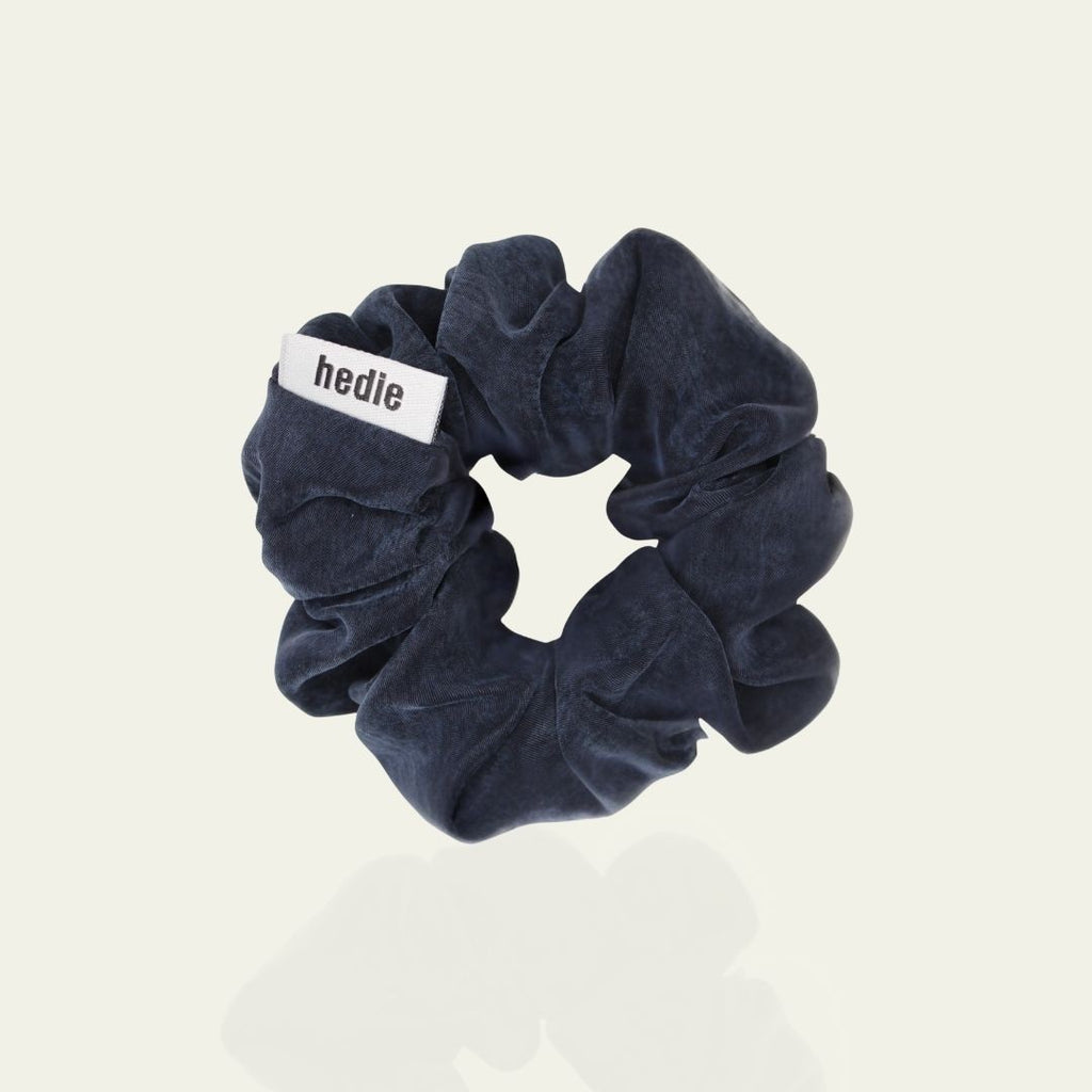 Alba Navy Vegan Silk Scrunchie