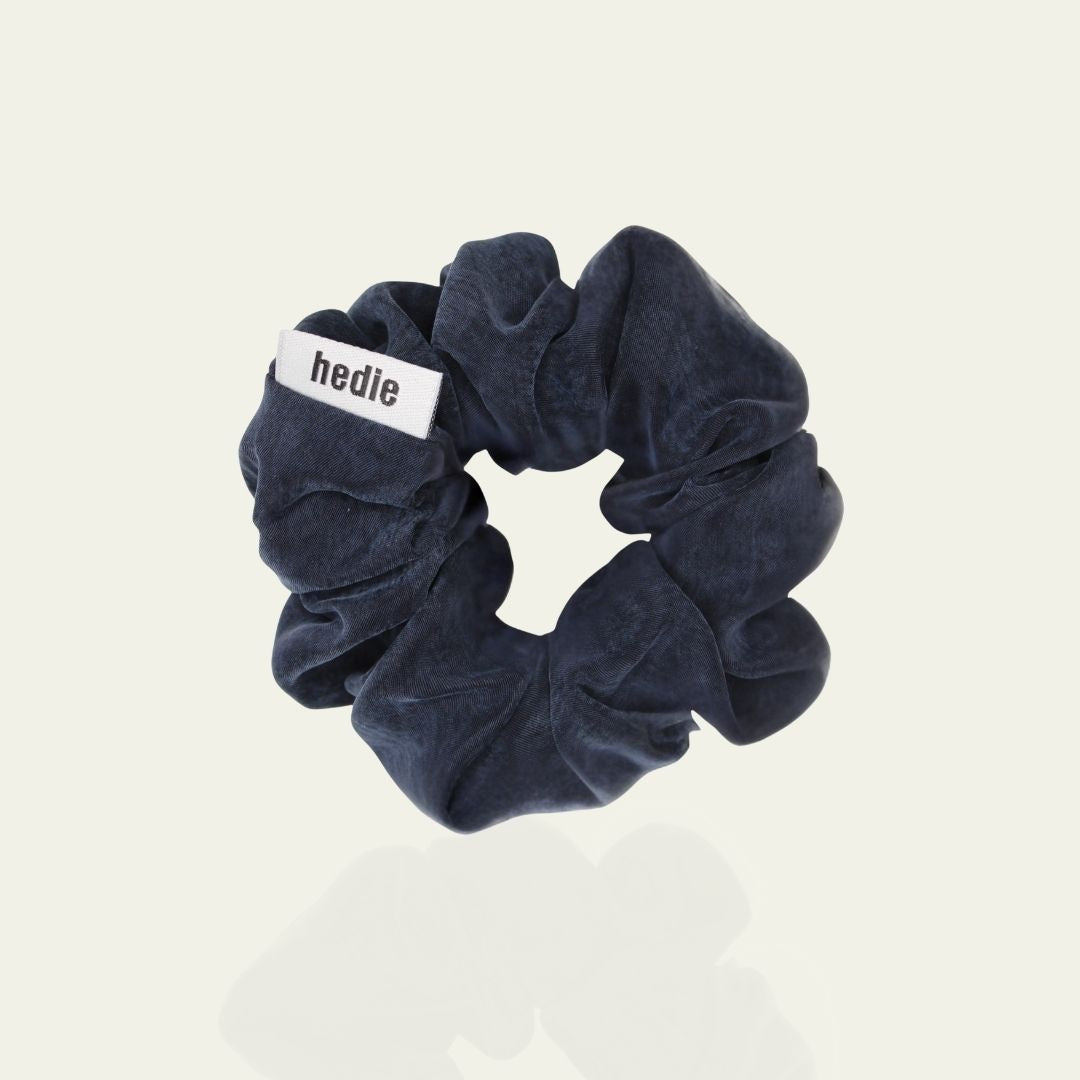 Alba Navy Vegan Silk Scrunchie