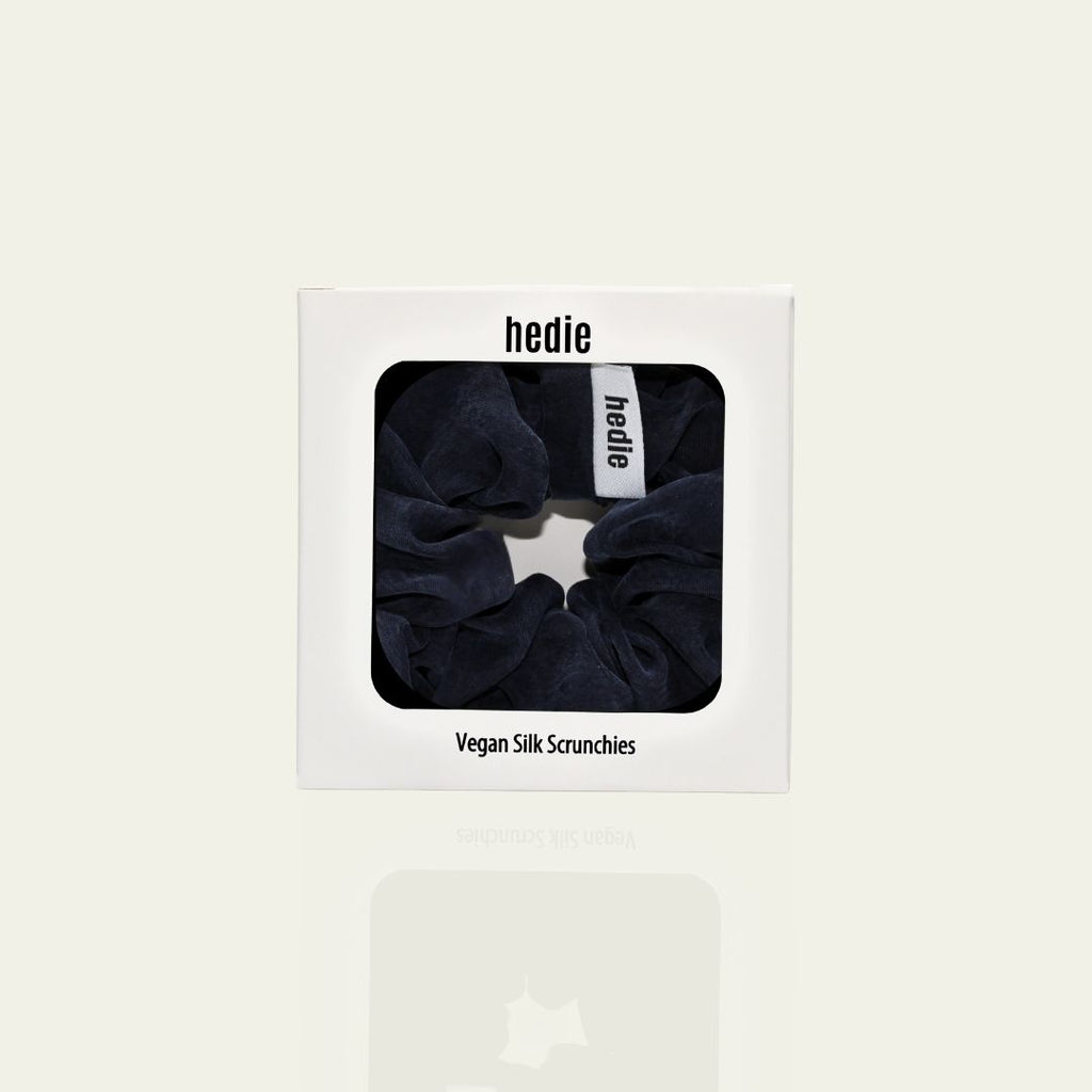 Alba Navy Vegan Silk Scrunchie