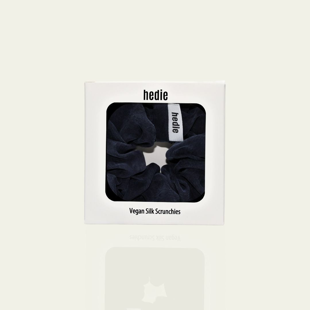 Alba Navy Vegan Silk Scrunchie