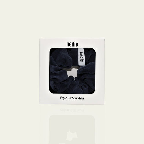 Alba Navy Vegan Silk Scrunchie