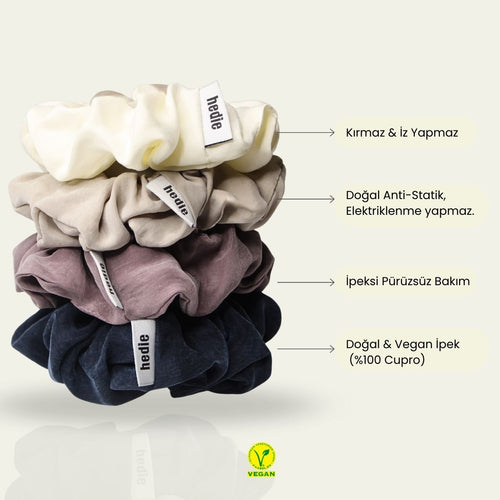 Alba Ivory Vegan Silk Scrunchie
