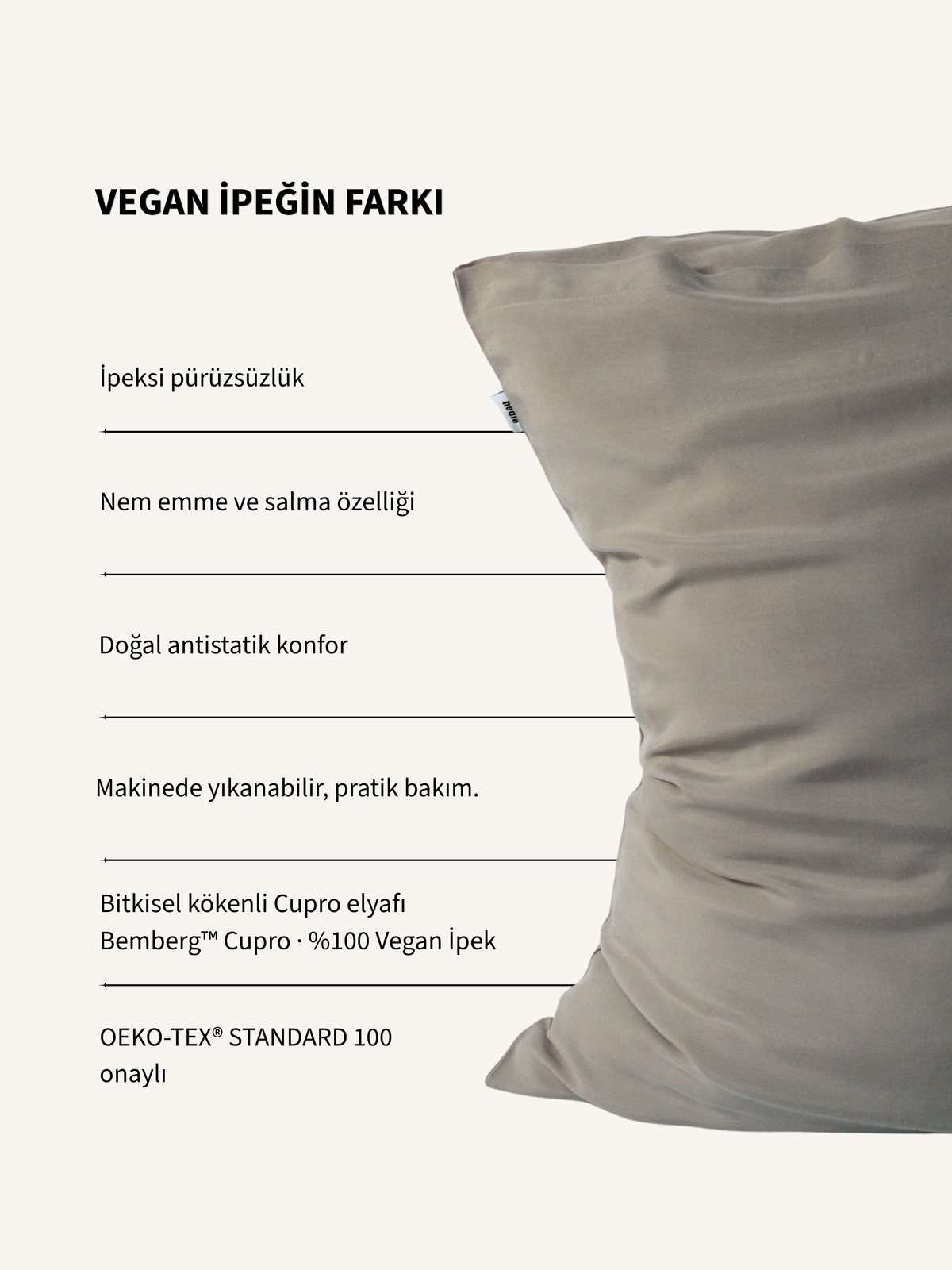 Vegan İpek Yastık Kılıfı – Nara Sand